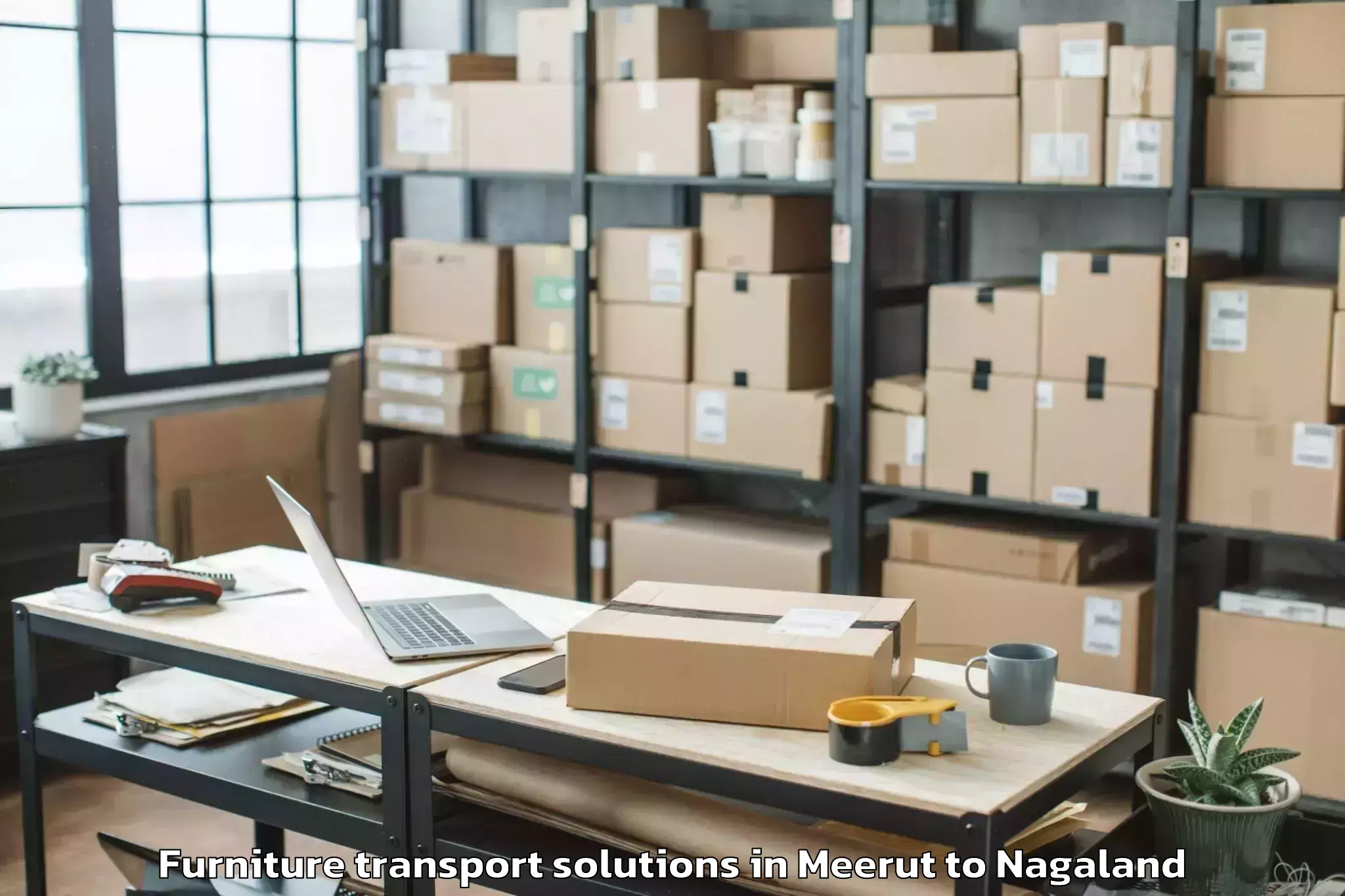 Book Meerut to Kezocha Furniture Transport Solutions Online